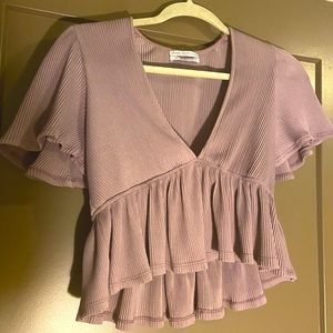 Urban outfitters purple peplum top size small